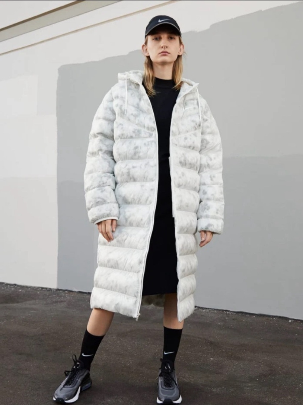 NWT Nike Sportswear Thermore EcoDown Parka XXL Long Puffer Jacket White Grey